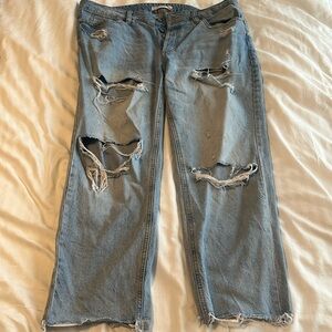 Size 13 Button fly distressed denim